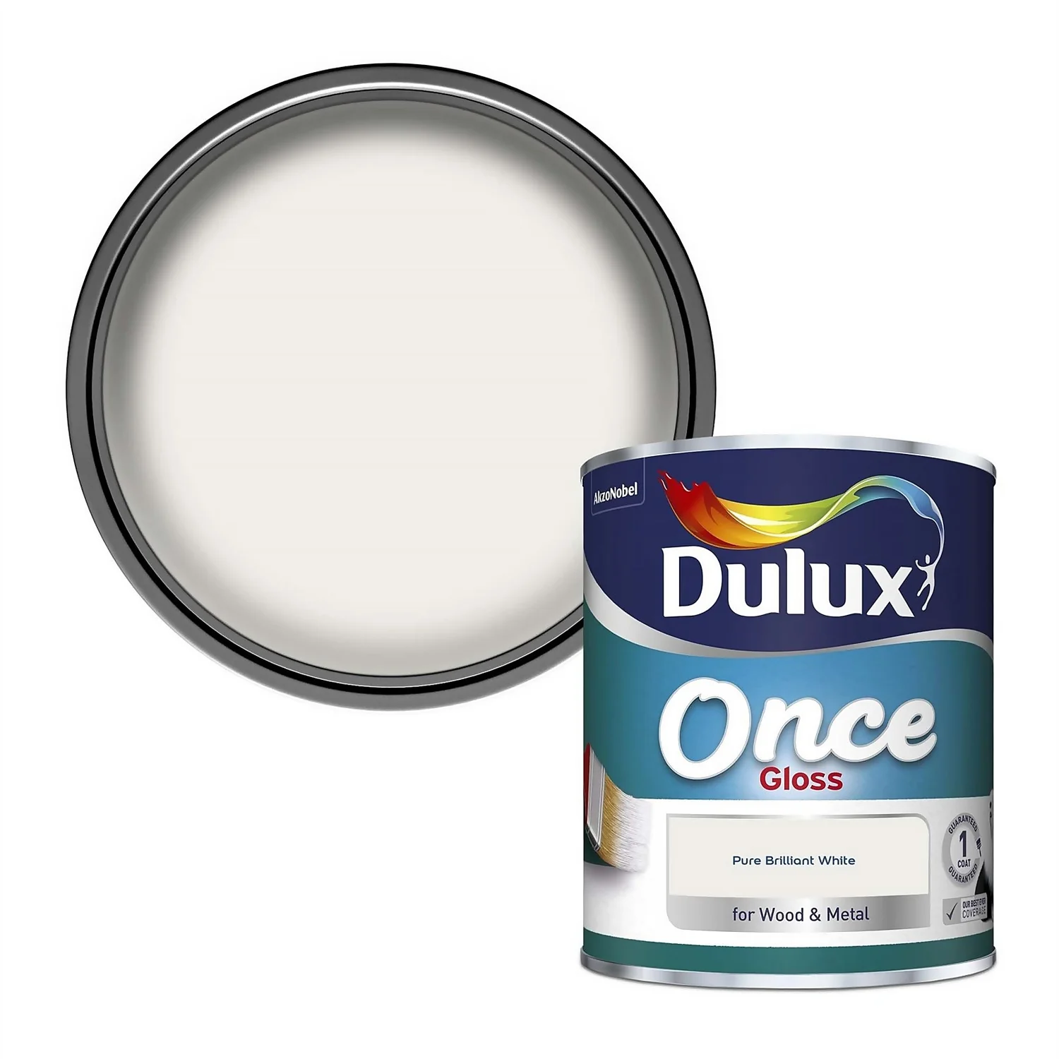 Dulux Once Pure Brilliant White - Gloss Paint - 750ml 3 Dulux Once Pure Brilliant White - Gloss Paint - 750ml