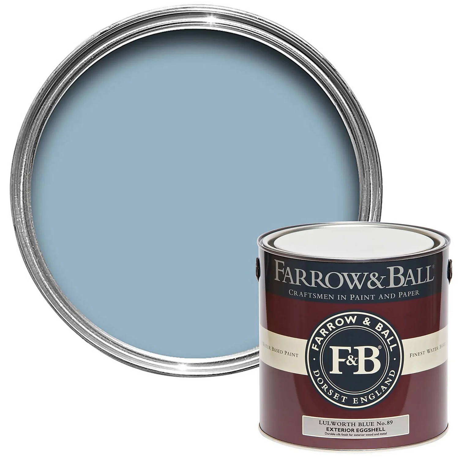 Farrow & Ball Exterior Eggshell Lulworth Blue - 2.5L 3 Farrow & Ball Exterior Eggshell Lulworth Blue - 2.5L