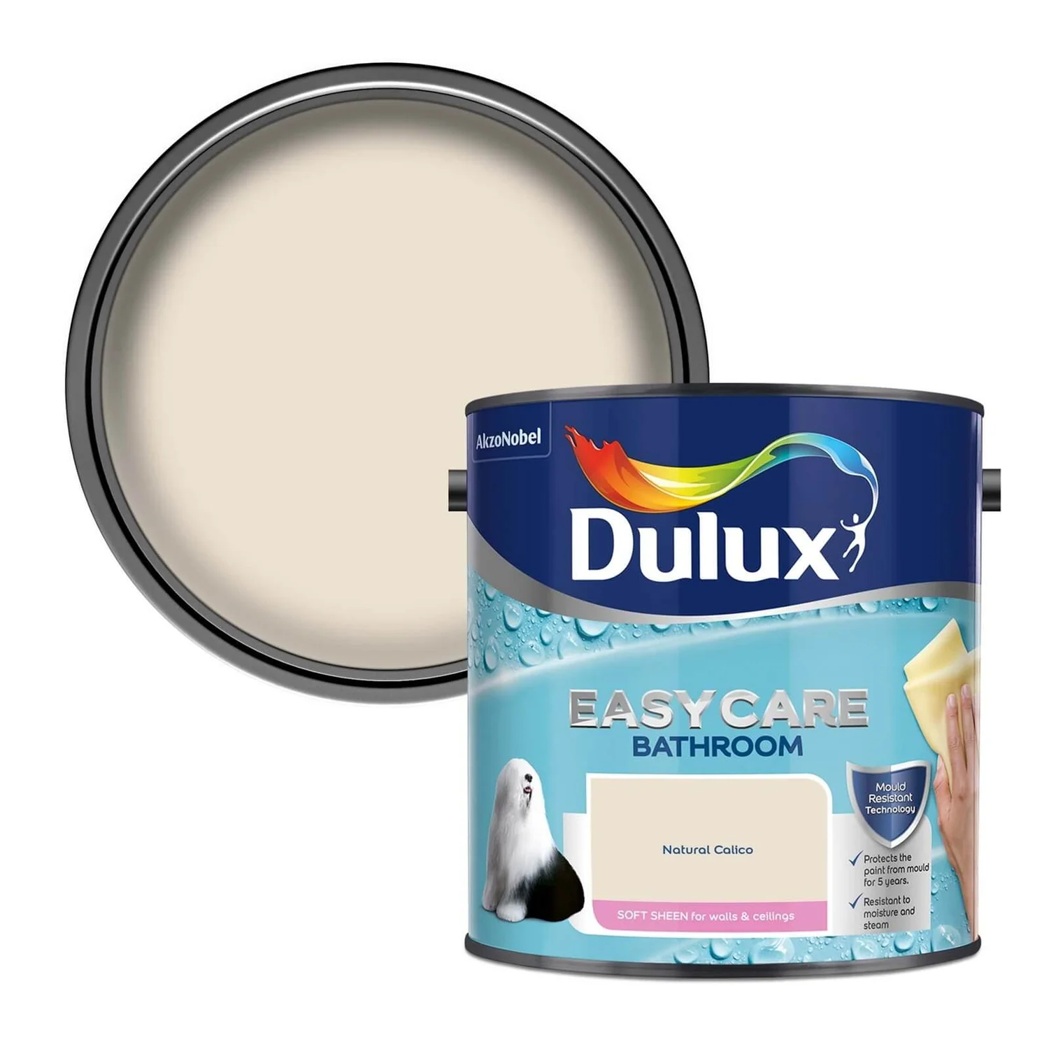 Dulux Easycare Bathroom Natural Calico - Soft Sheen Paint - 2.5L 3 Dulux Easycare Bathroom Natural Calico - Soft Sheen Paint - 2.5L