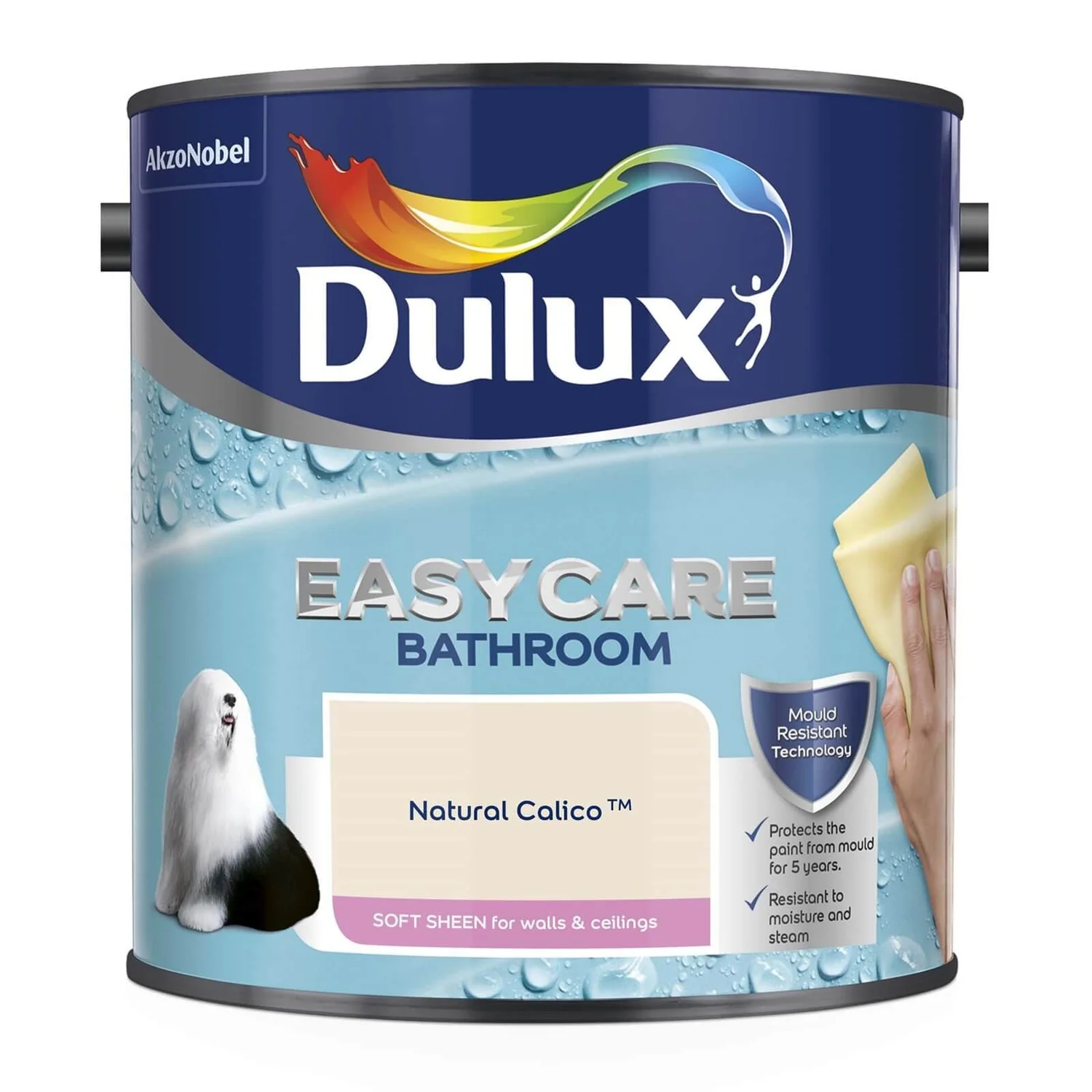 Dulux Easycare Bathroom Natural Calico - Soft Sheen Paint - 2.5L 4 Dulux Easycare Bathroom Natural Calico - Soft Sheen Paint - 2.5L - Image 2