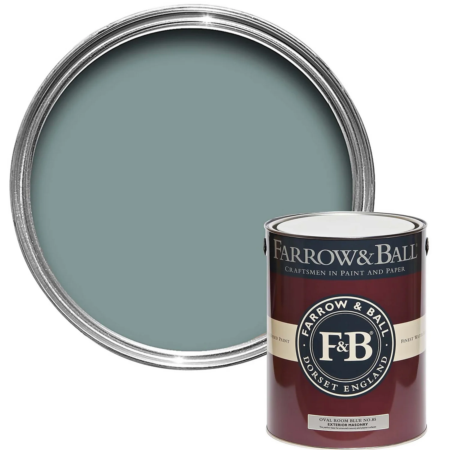 Farrow & Ball Exterior Masonry Paint Oval Room Blue - 5L 3 Farrow & Ball Exterior Masonry Paint Oval Room Blue - 5L