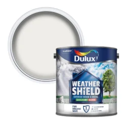 Dulux Weathershield Exterior Quick Dry Gloss Paint Pure Brilliant White - 2.5L