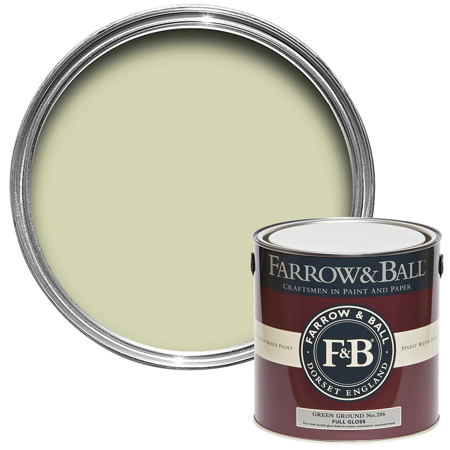 Farrow & Ball Full Gloss Paint Green Ground - 2.5L 3 Farrow & Ball Full Gloss Paint Green Ground - 2.5L