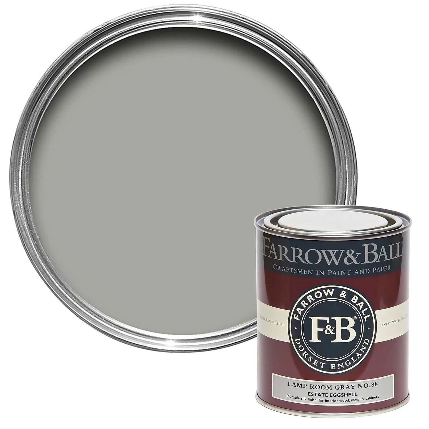 Farrow & Ball Estate Eggshell Paint Lamp Room Gray - 750ml 3 Farrow & Ball Estate Eggshell Paint Lamp Room Gray - 750ml