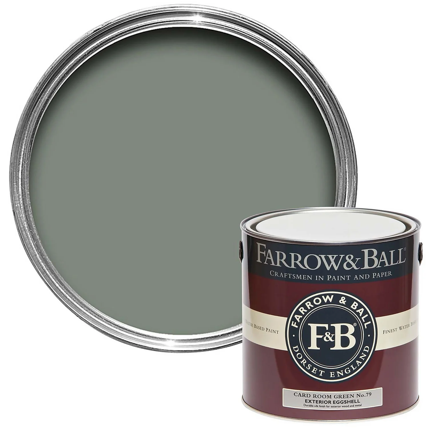 Farrow & Ball Exterior Eggshell Paint Card Room Green - 2.5L 3 Farrow & Ball Exterior Eggshell Paint Card Room Green - 2.5L
