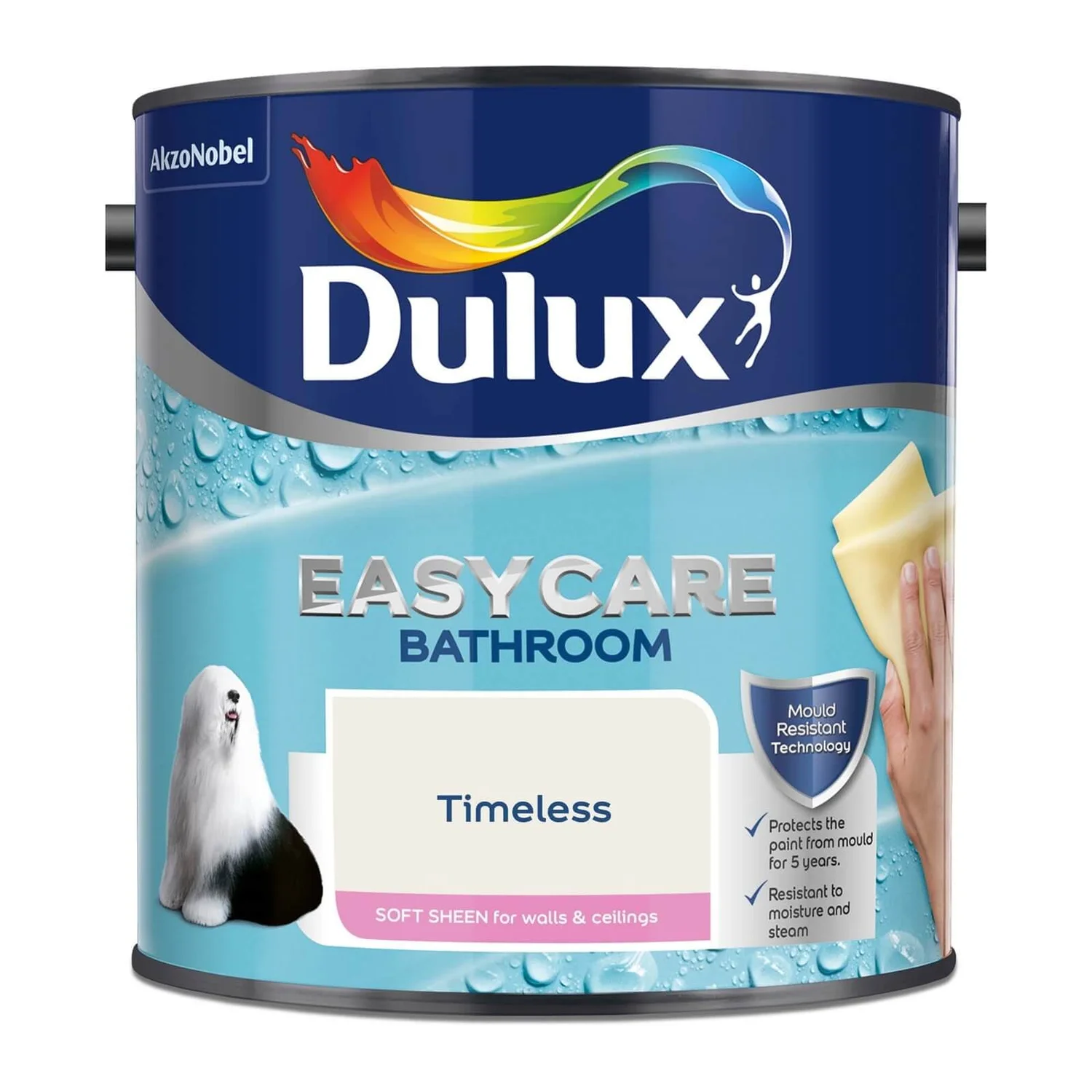 Dulux Easycare Bathroom Timeless Soft Sheen Paint - 2.5L 6 Dulux Easycare Bathroom Timeless Soft Sheen Paint - 2.5L - Image 4