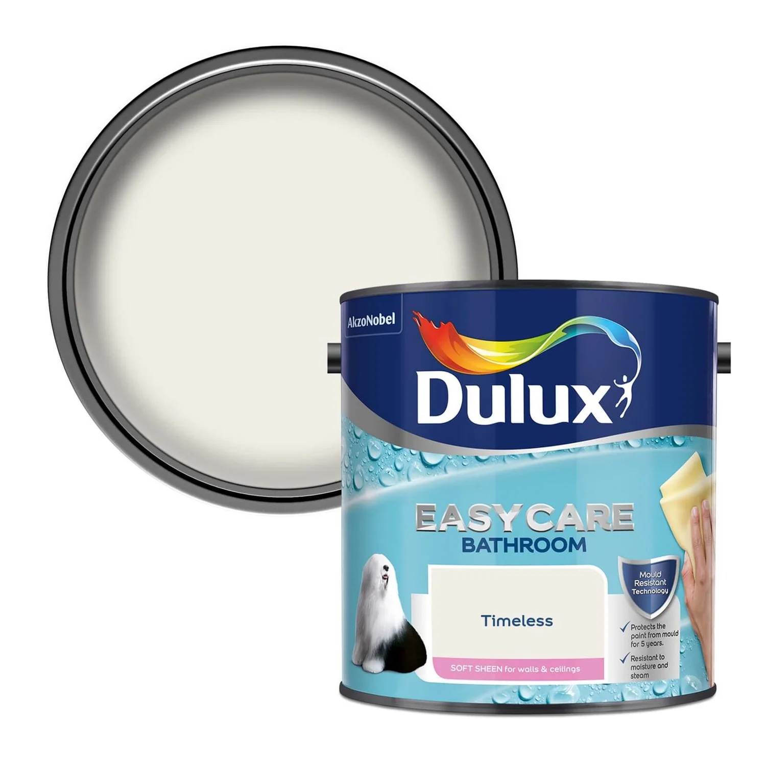 Dulux Easycare Bathroom Timeless Soft Sheen Paint - 2.5L 3 Dulux Easycare Bathroom Timeless Soft Sheen Paint - 2.5L