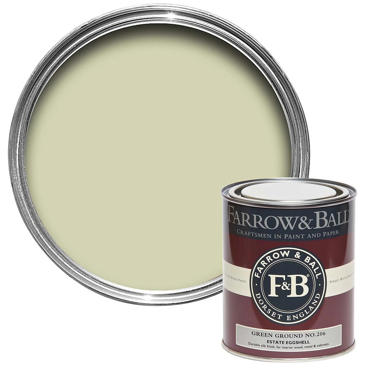 Farrow & Ball Estate Eggshell Green Ground - 750ml 3 Farrow & Ball Estate Eggshell Green Ground - 750ml