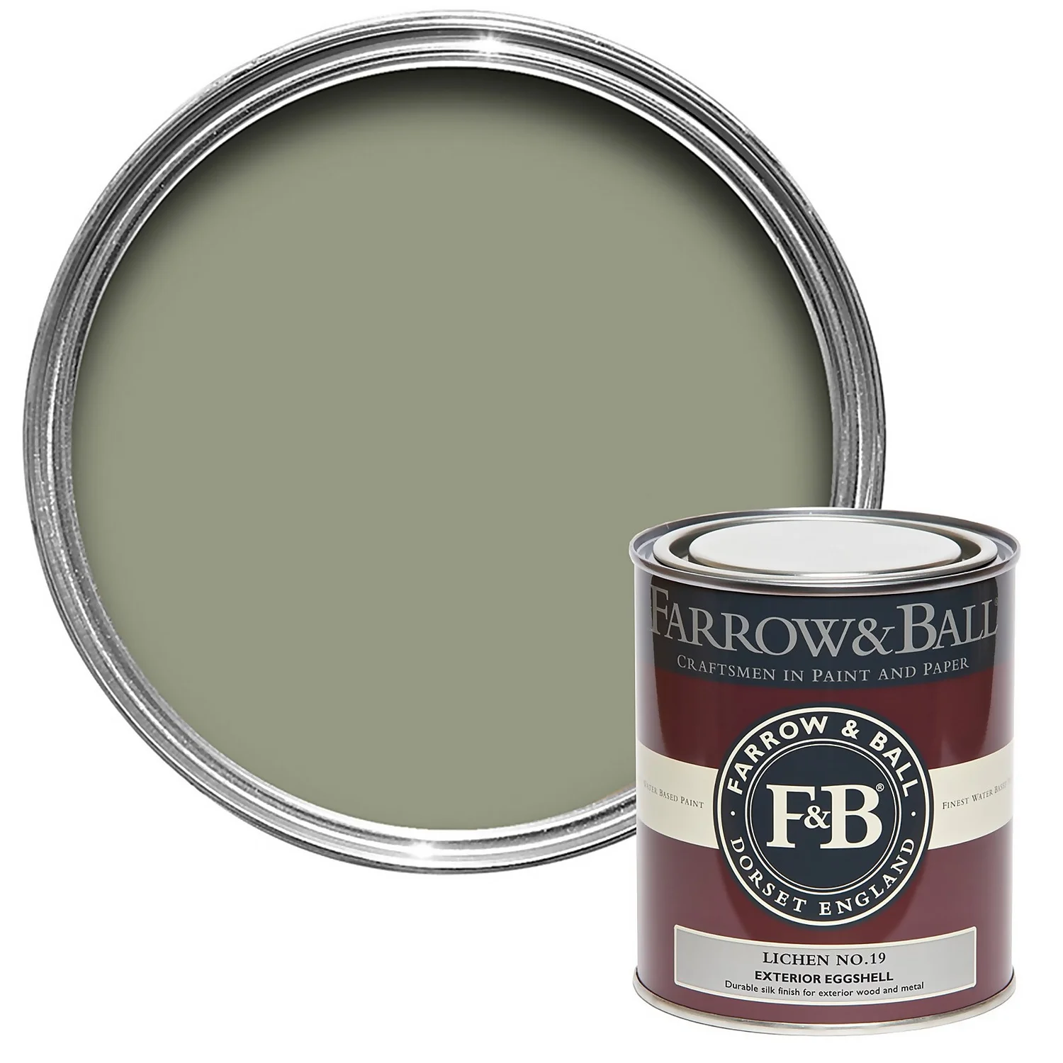 Farrow & Ball Exterior Eggshell Lichen - 750ml 3 Farrow & Ball Exterior Eggshell Lichen - 750ml