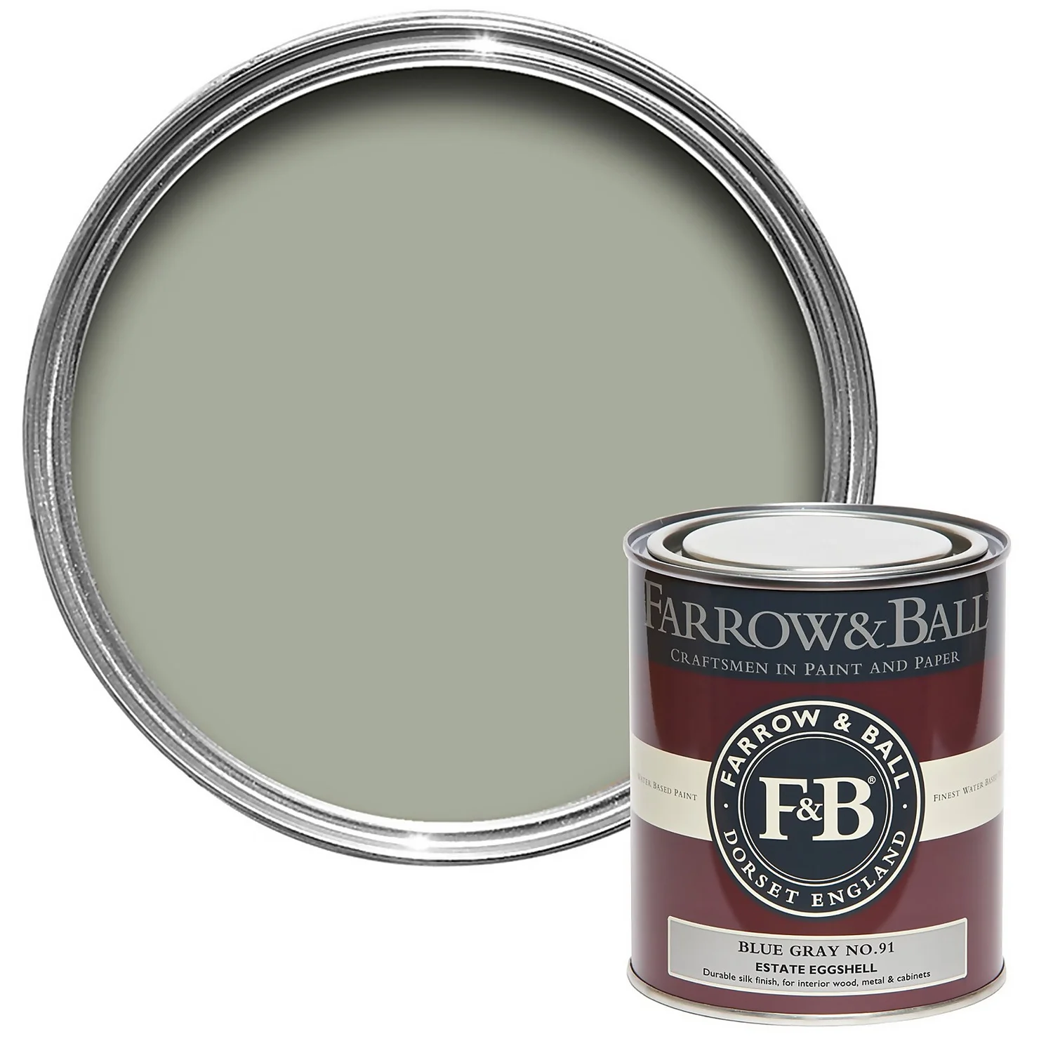 Farrow & Ball Estate Eggshell Paint Blue Gray - 750ml 3 Farrow & Ball Estate Eggshell Paint Blue Gray - 750ml