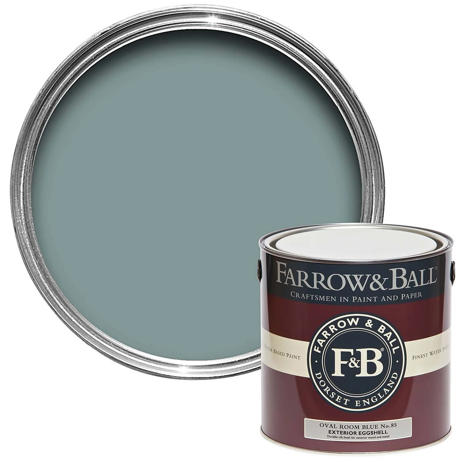 Farrow & Ball Exterior Eggshell Paint Oval Room Blue - 2.5L 3 Farrow & Ball Exterior Eggshell Paint Oval Room Blue - 2.5L