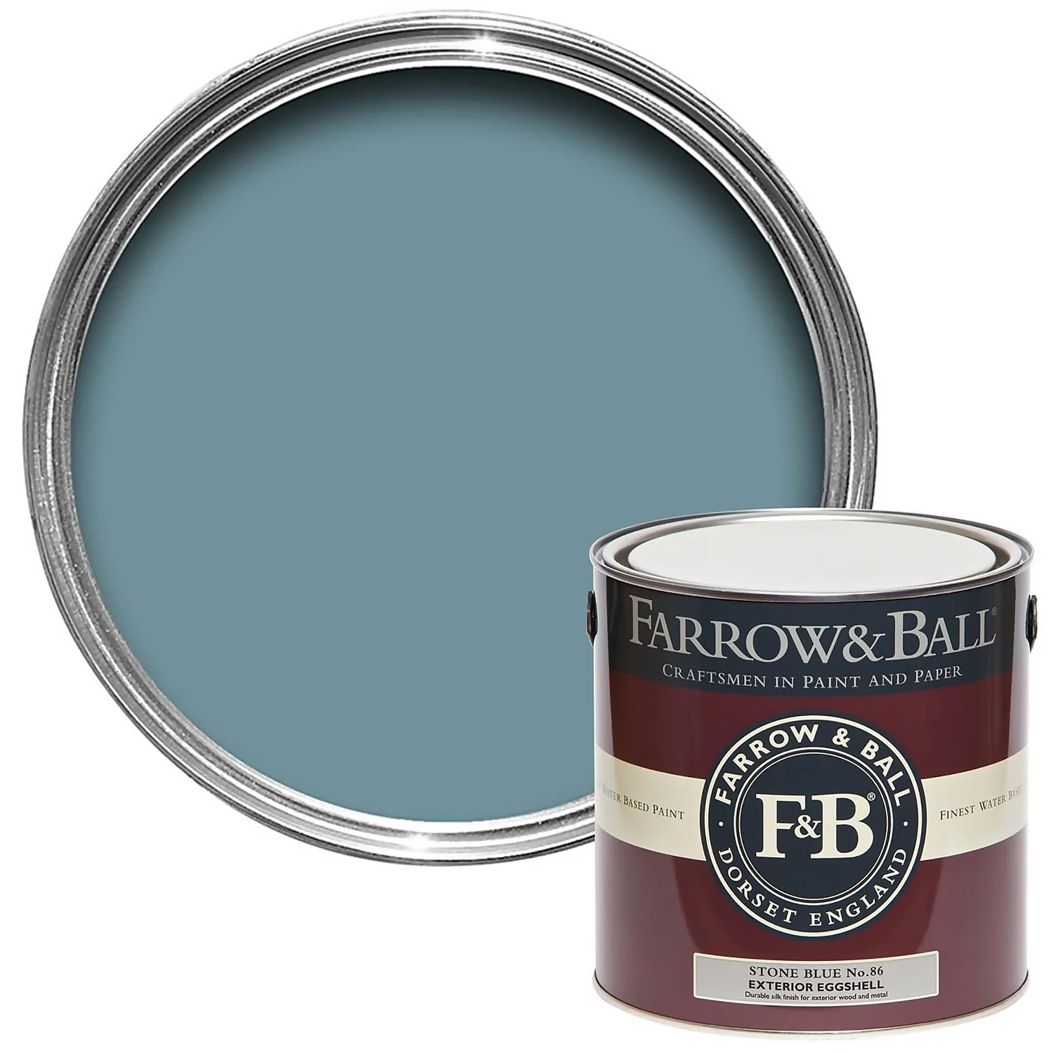 Farrow & Ball Exterior Eggshell Stone Blue - 2.5L 3 Farrow & Ball Exterior Eggshell Stone Blue - 2.5L
