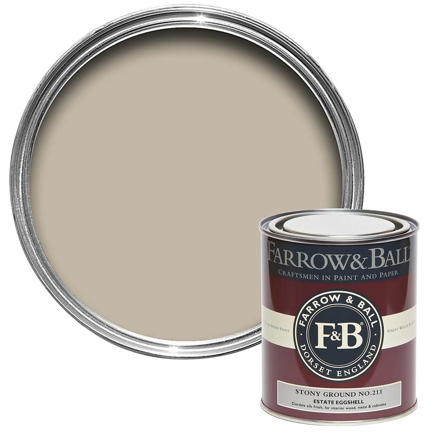 Farrow & Ball Estate Eggshell Paint Stony Ground - 750ml 3 Farrow & Ball Estate Eggshell Paint Stony Ground - 750ml