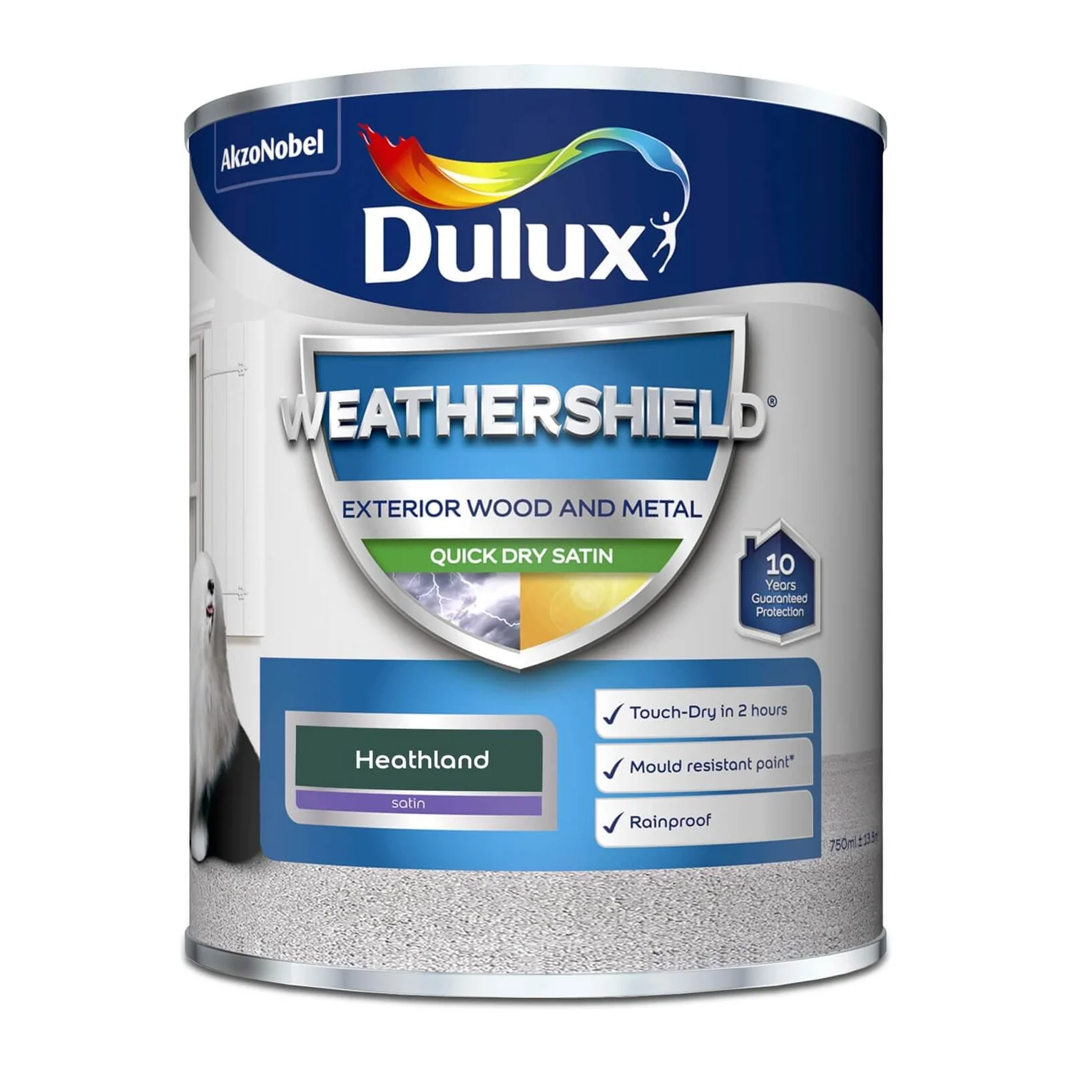 Dulux Weathershield Exterior Quick Dry Satin Paint Heathland - 750ml 6 Dulux Weathershield Exterior Quick Dry Satin Paint Heathland - 750ml - Image 4