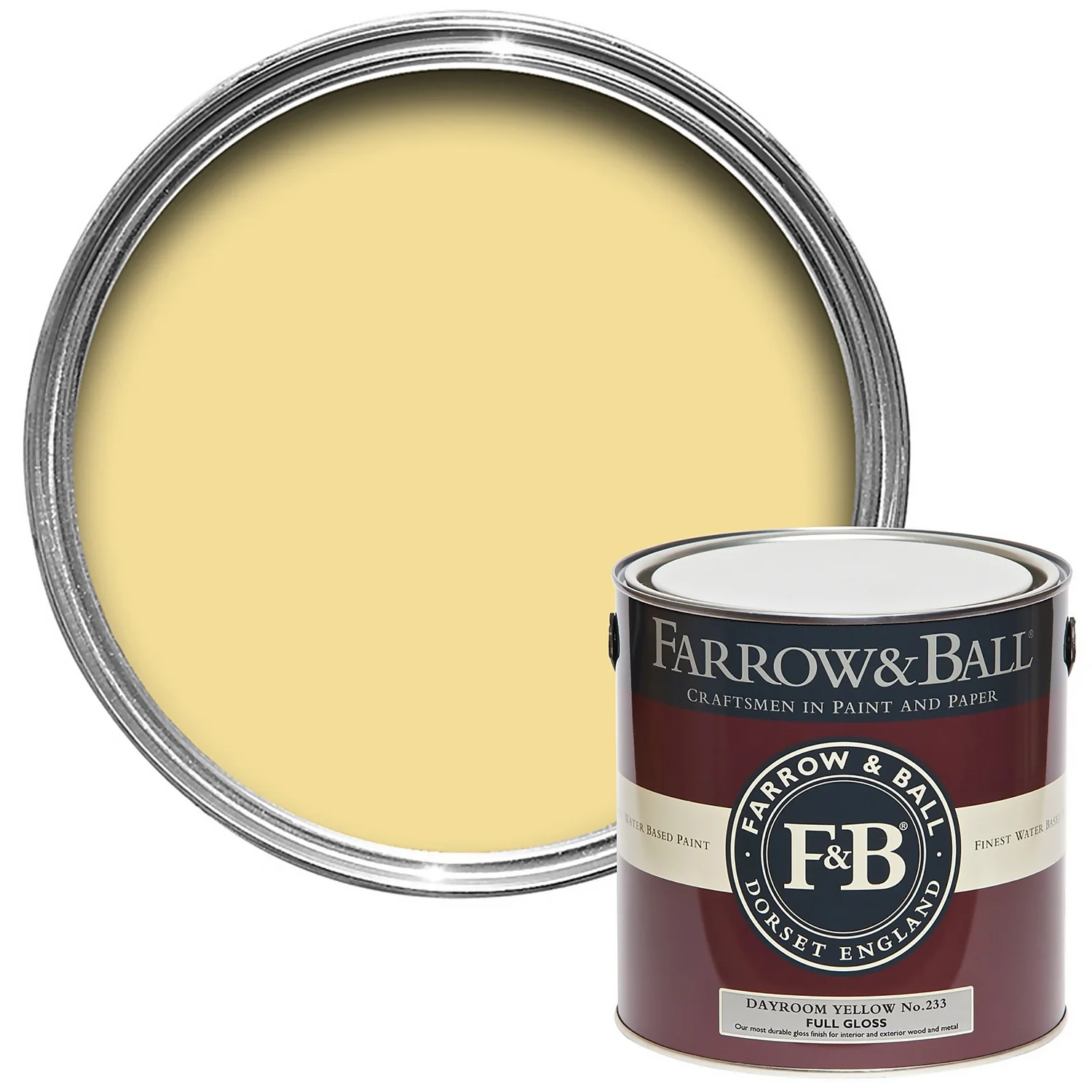 Farrow & Ball Full Gloss Dayroom Yellow - 2.5L 3 Farrow & Ball Full Gloss Dayroom Yellow - 2.5L