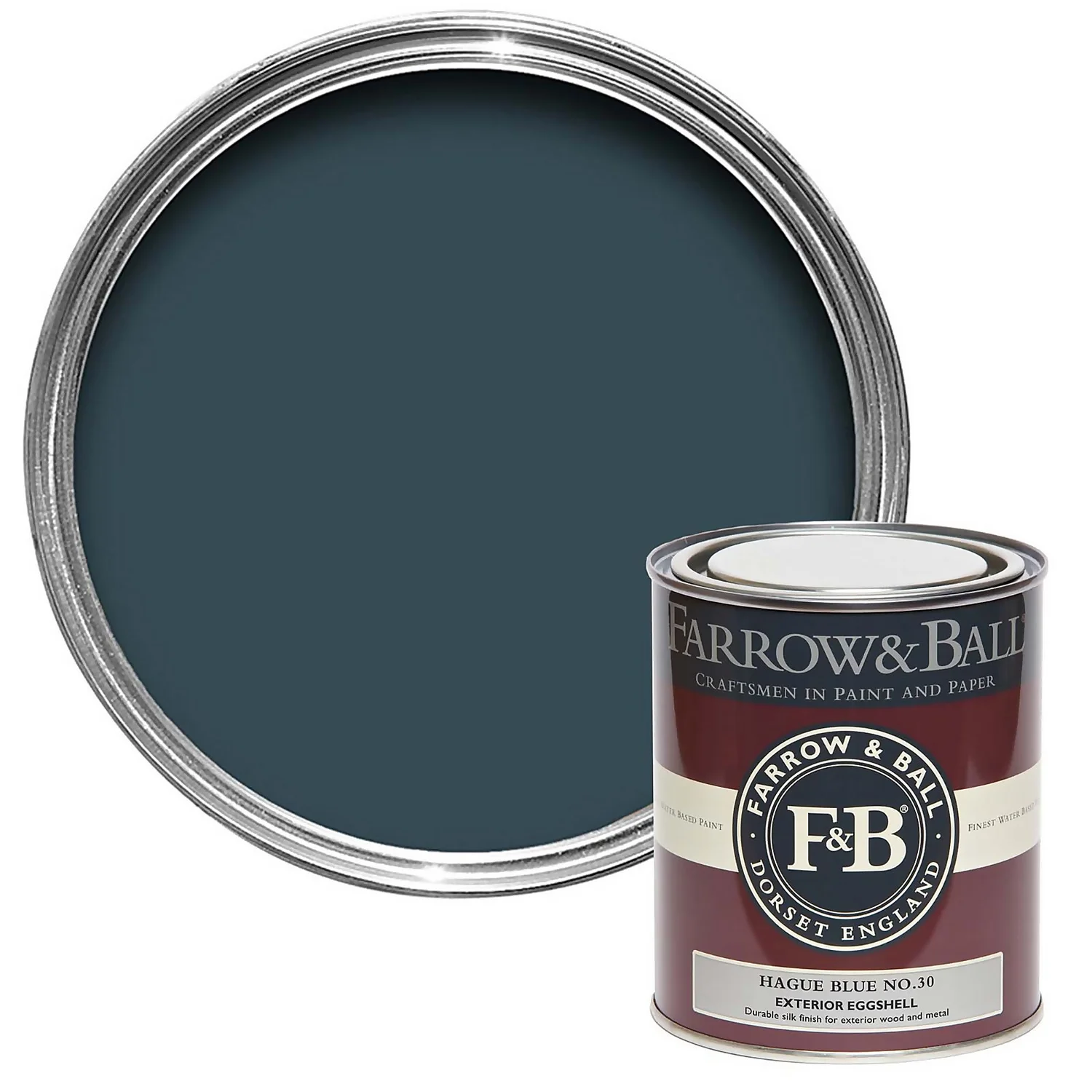 Farrow & Ball Exterior Eggshell Paint Hague Blue - 750ml 3 Farrow & Ball Exterior Eggshell Paint Hague Blue - 750ml