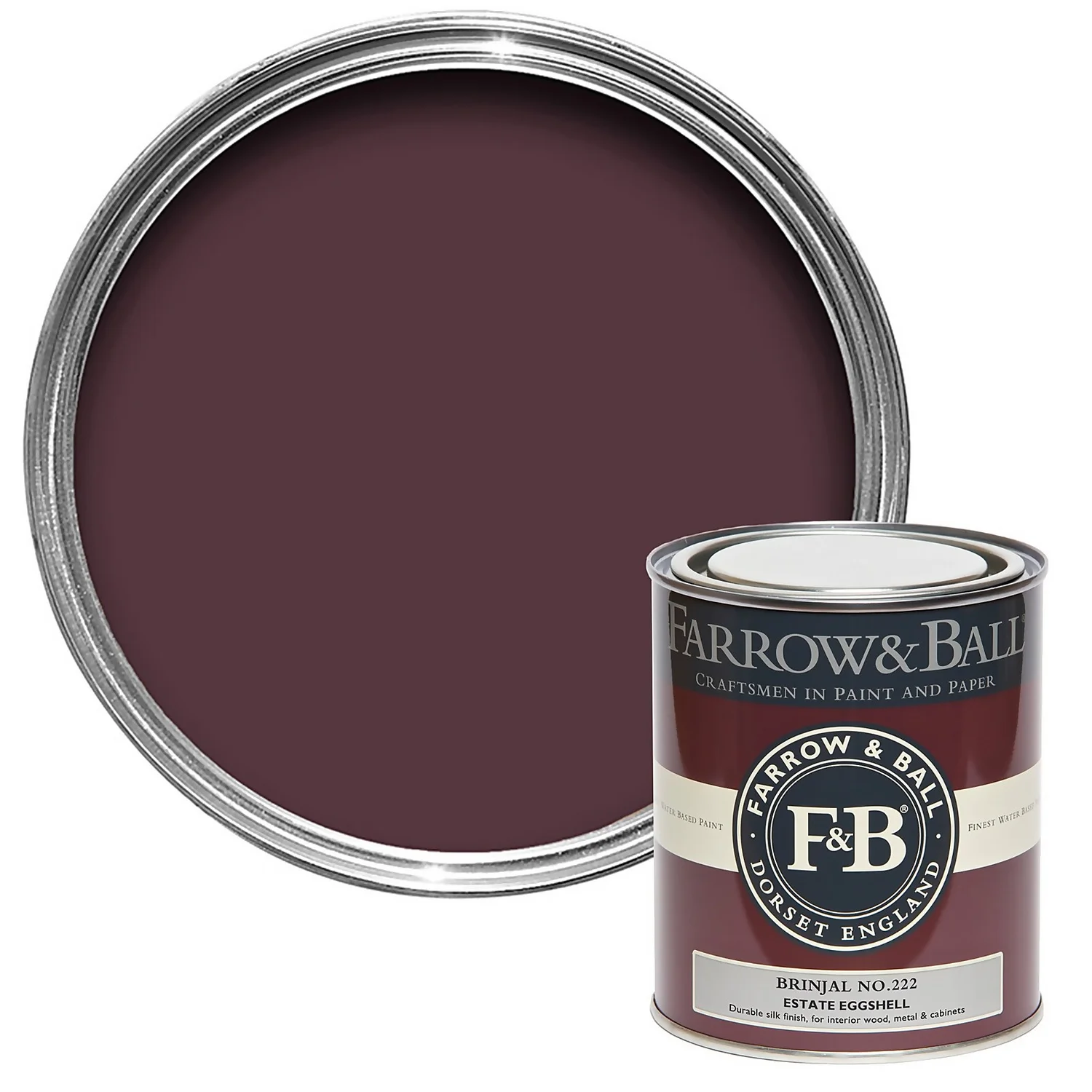 Farrow & Ball Estate Eggshell Paint Brinjal - 750ml 3 Farrow & Ball Estate Eggshell Paint Brinjal - 750ml