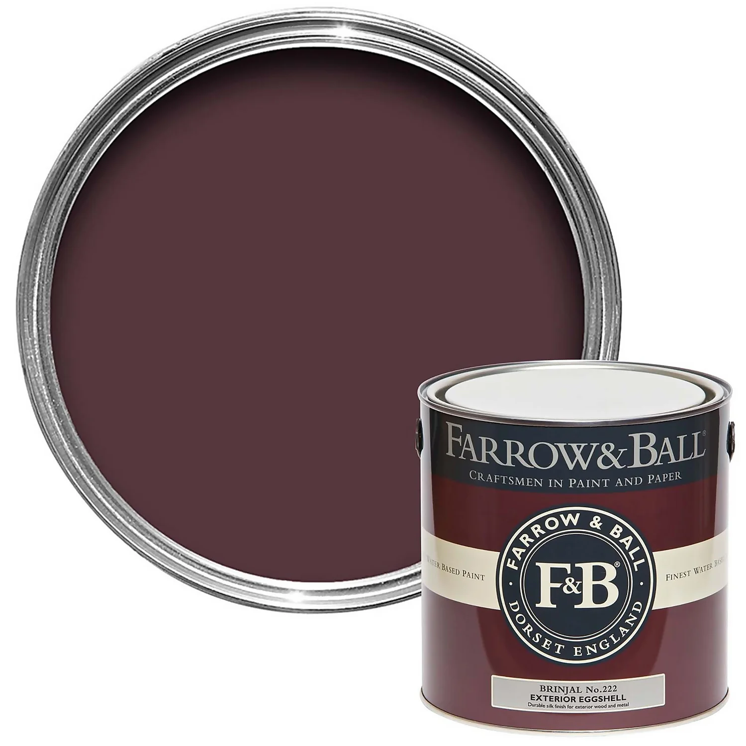 Farrow & Ball Exterior Eggshell Paint Brinjal - 2.5L 3 Farrow & Ball Exterior Eggshell Paint Brinjal - 2.5L