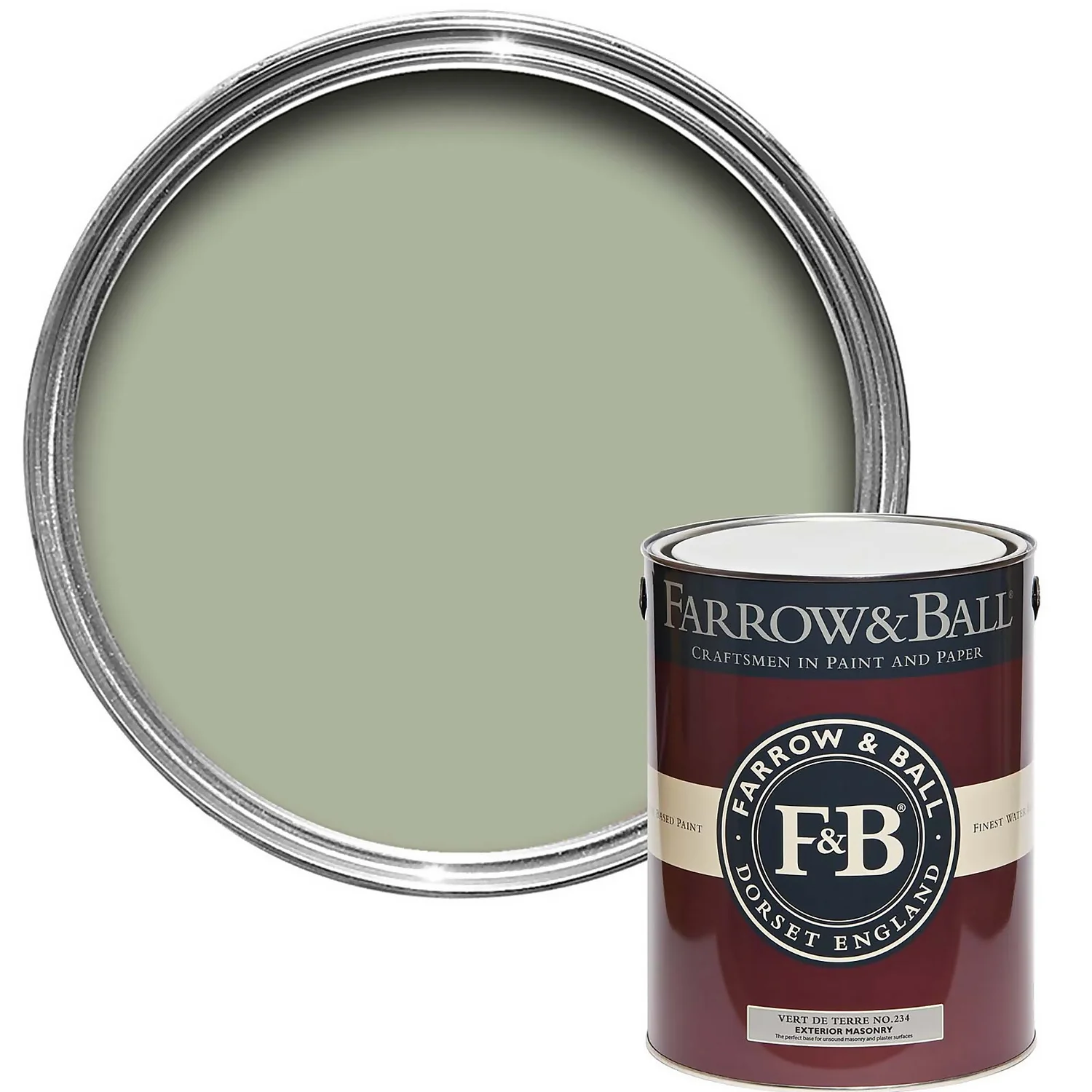 Farrow & Ball Exterior Masonry Vert De Terre - 5L 3 Farrow & Ball Exterior Masonry Vert De Terre - 5L