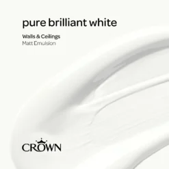 Crown Walls & Ceilings Matt Emulsion Paint Pure Brilliant White - 2.5L 13 Crown Walls & Ceilings Matt Emulsion Paint Pure Brilliant White - 2.5L -Laura Paint Shop 12807515 1315002133578857