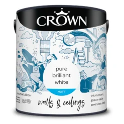 Crown Walls & Ceilings Matt Emulsion Paint Pure Brilliant White - 2.5L 15 Crown Walls & Ceilings Matt Emulsion Paint Pure Brilliant White - 2.5L -Laura Paint Shop 12807515 1645001928468155