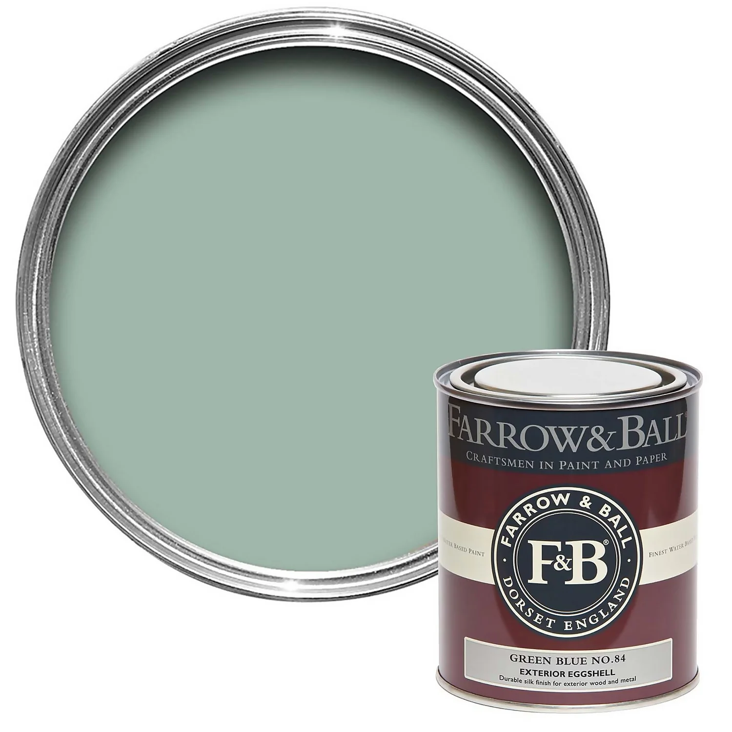 Farrow & Ball Exterior Eggshell Paint Green Blue - 750ml 3 Farrow & Ball Exterior Eggshell Paint Green Blue - 750ml