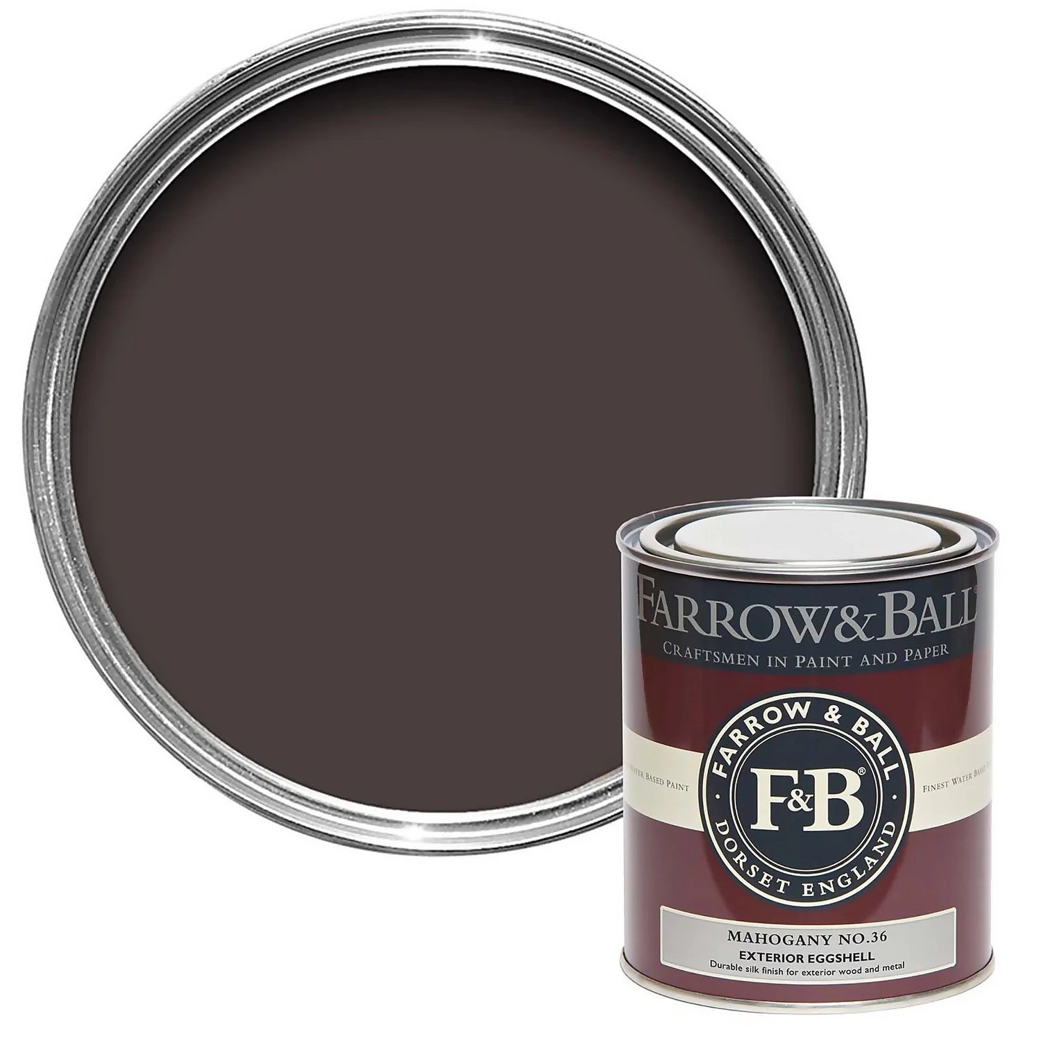 Farrow & Ball Exterior Eggshell Paint Mahogany - 750ml 3 Farrow & Ball Exterior Eggshell Paint Mahogany - 750ml