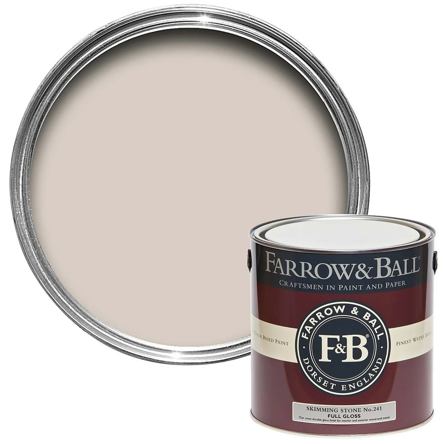 Farrow & Ball Full Gloss Paint Skimming Stone - 2.5L 3 Farrow & Ball Full Gloss Paint Skimming Stone - 2.5L