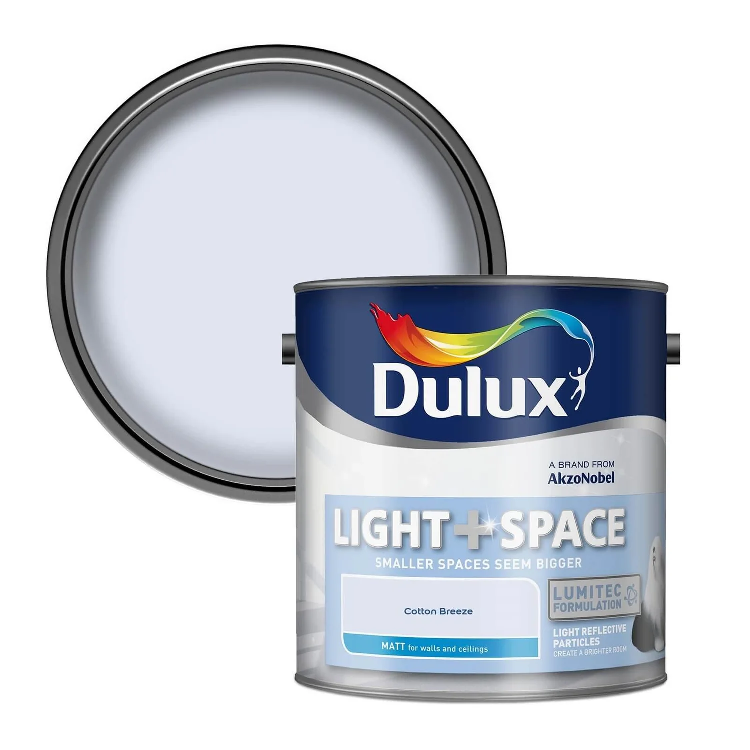 Dulux Light & Space Matt Emulsion Paint Cotton Breeze - 2.5L 3 Dulux Light & Space Matt Emulsion Paint Cotton Breeze - 2.5L