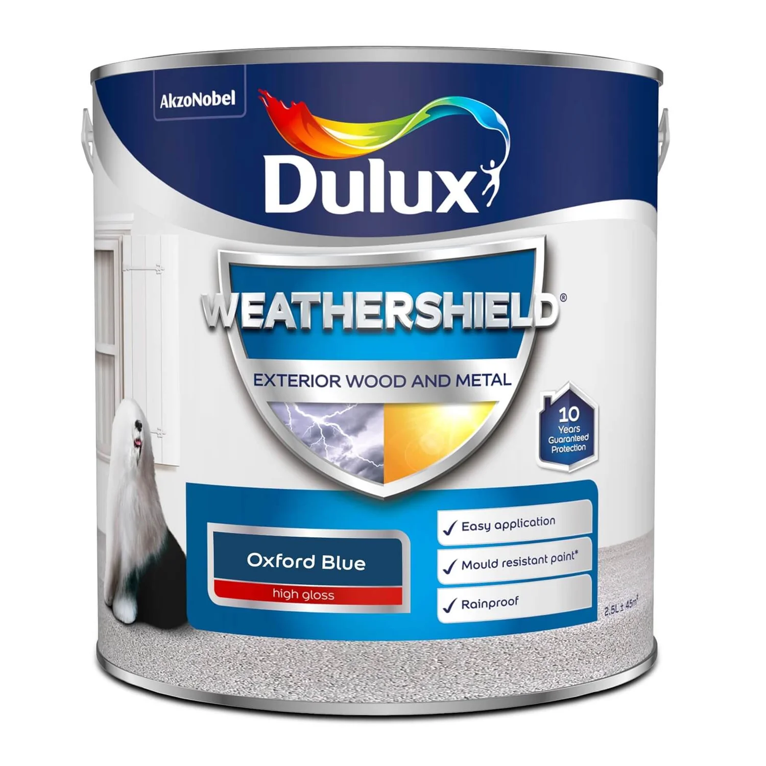 Dulux Weathershield Exterior Gloss Paint Oxford Blue - 2.5L 6 Dulux Weathershield Exterior Gloss Paint Oxford Blue - 2.5L - Image 4