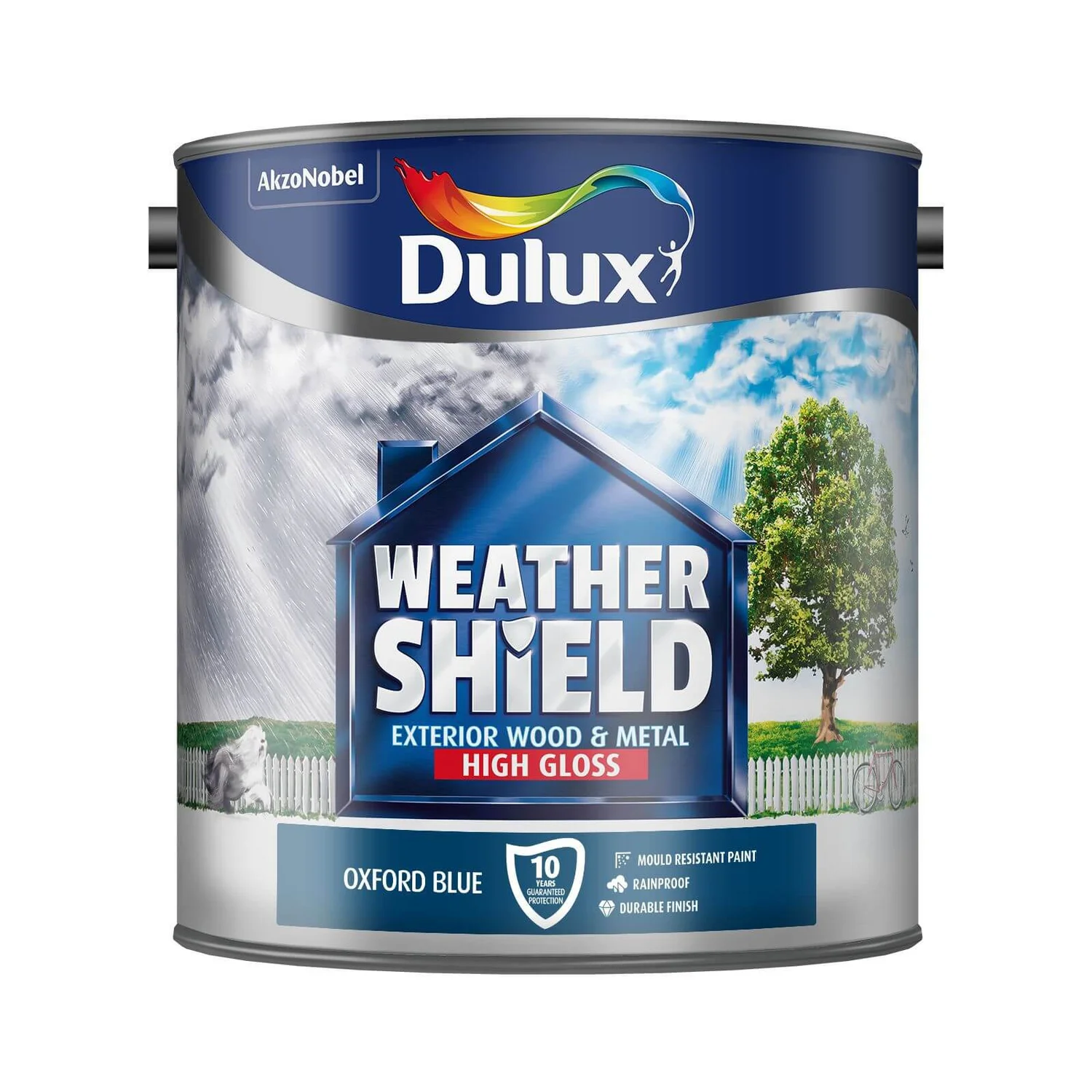 Dulux Weathershield Exterior Gloss Paint Oxford Blue - 2.5L 4 Dulux Weathershield Exterior Gloss Paint Oxford Blue - 2.5L - Image 2