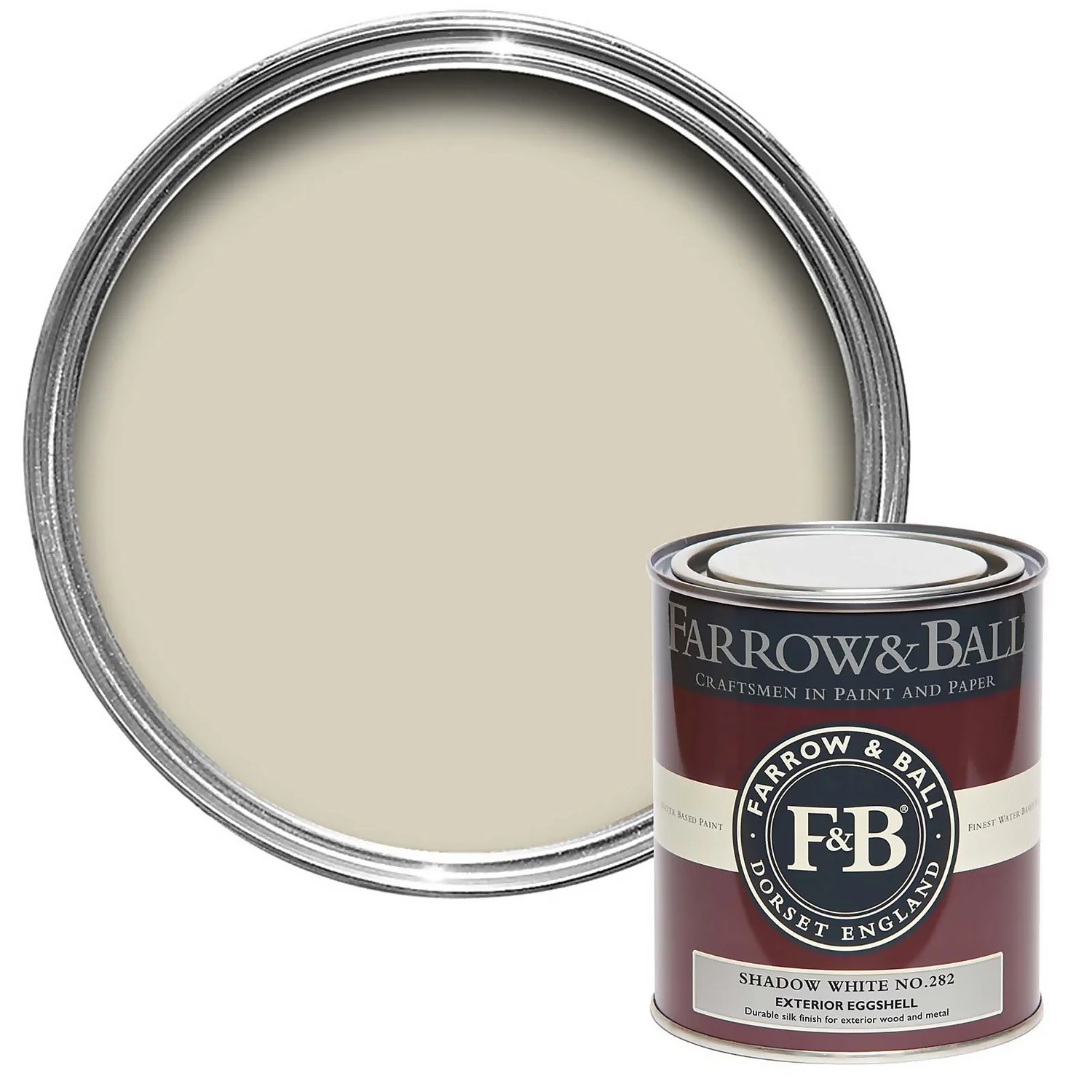 Farrow & Ball Exterior Eggshell Paint Shadow White - 750ml 3 Farrow & Ball Exterior Eggshell Paint Shadow White - 750ml