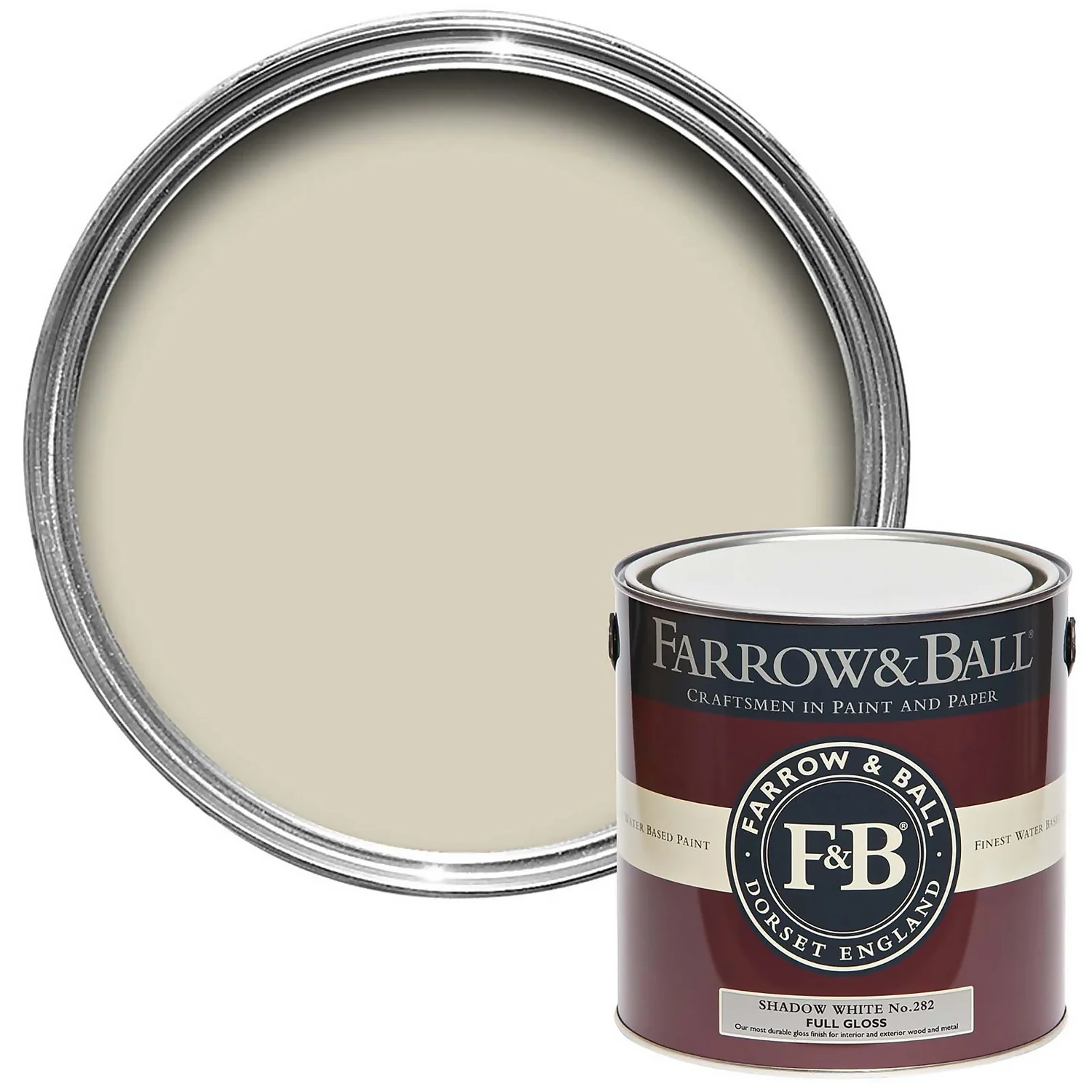 Farrow & Ball Full Gloss Paint Shadow White - 2.5L 3 Farrow & Ball Full Gloss Paint Shadow White - 2.5L