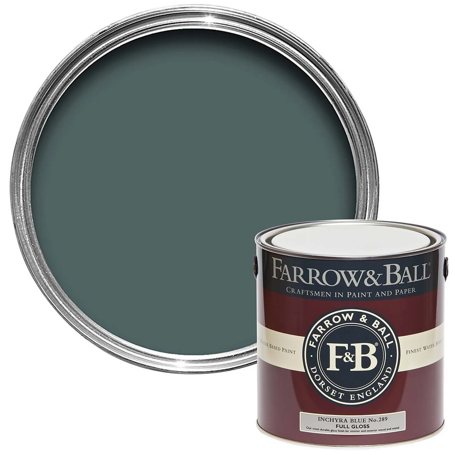 Farrow & Ball Full Gloss Paint Inchyra Blue - 2.5L 3 Farrow & Ball Full Gloss Paint Inchyra Blue - 2.5L