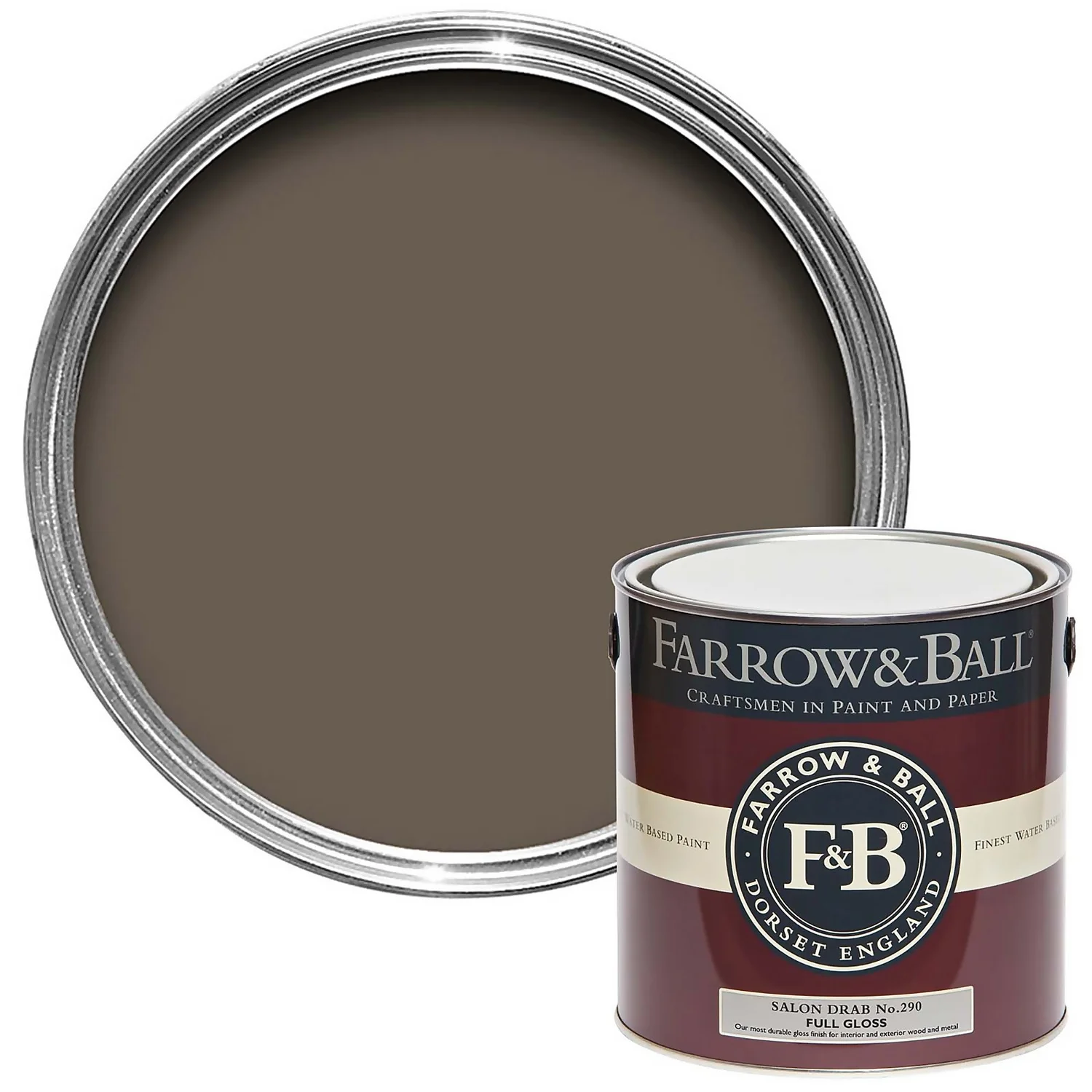 Farrow & Ball Full Gloss Paint Salon Drab - 2.5L 3 Farrow & Ball Full Gloss Paint Salon Drab - 2.5L