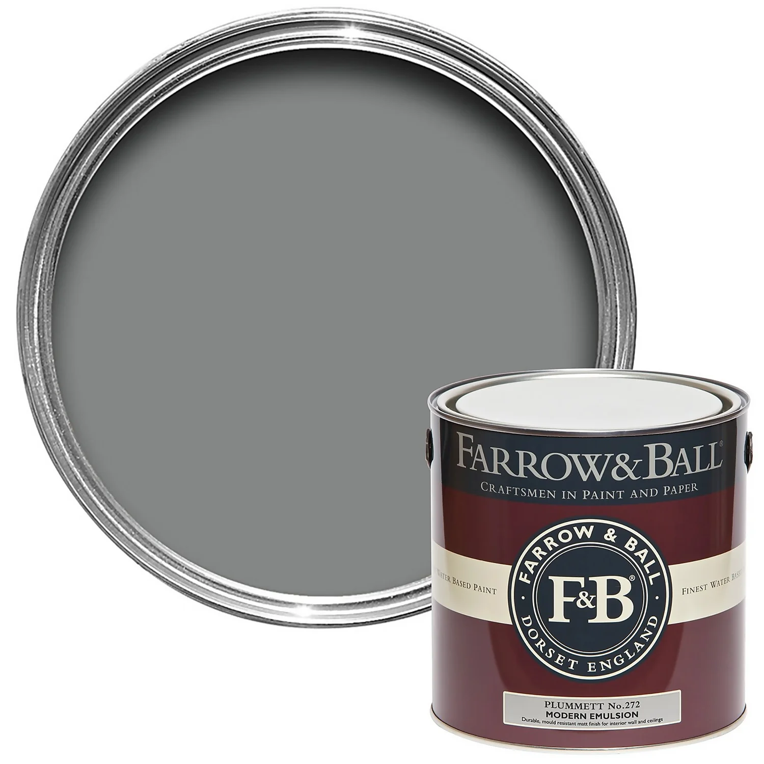 Farrow & Ball Modern Matt Emulsion Paint Plummett - 2.5L 3 Farrow & Ball Modern Matt Emulsion Paint Plummett - 2.5L