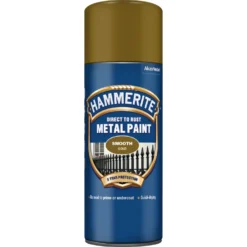 Hammerite Direct To Rust Metal Spray Paint - Smooth Gold - 400ml