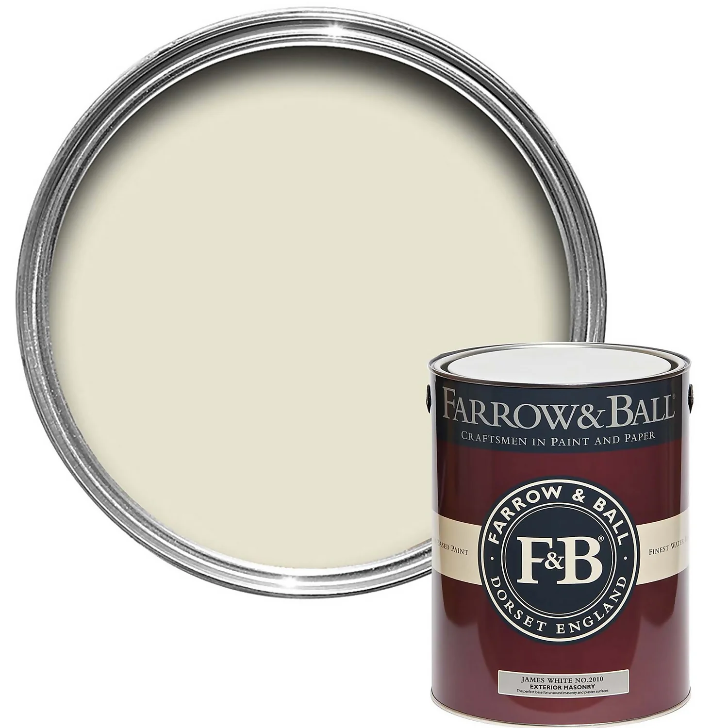 Farrow & Ball Exterior Masonry Paint James White - 5L 3 Farrow & Ball Exterior Masonry Paint James White - 5L