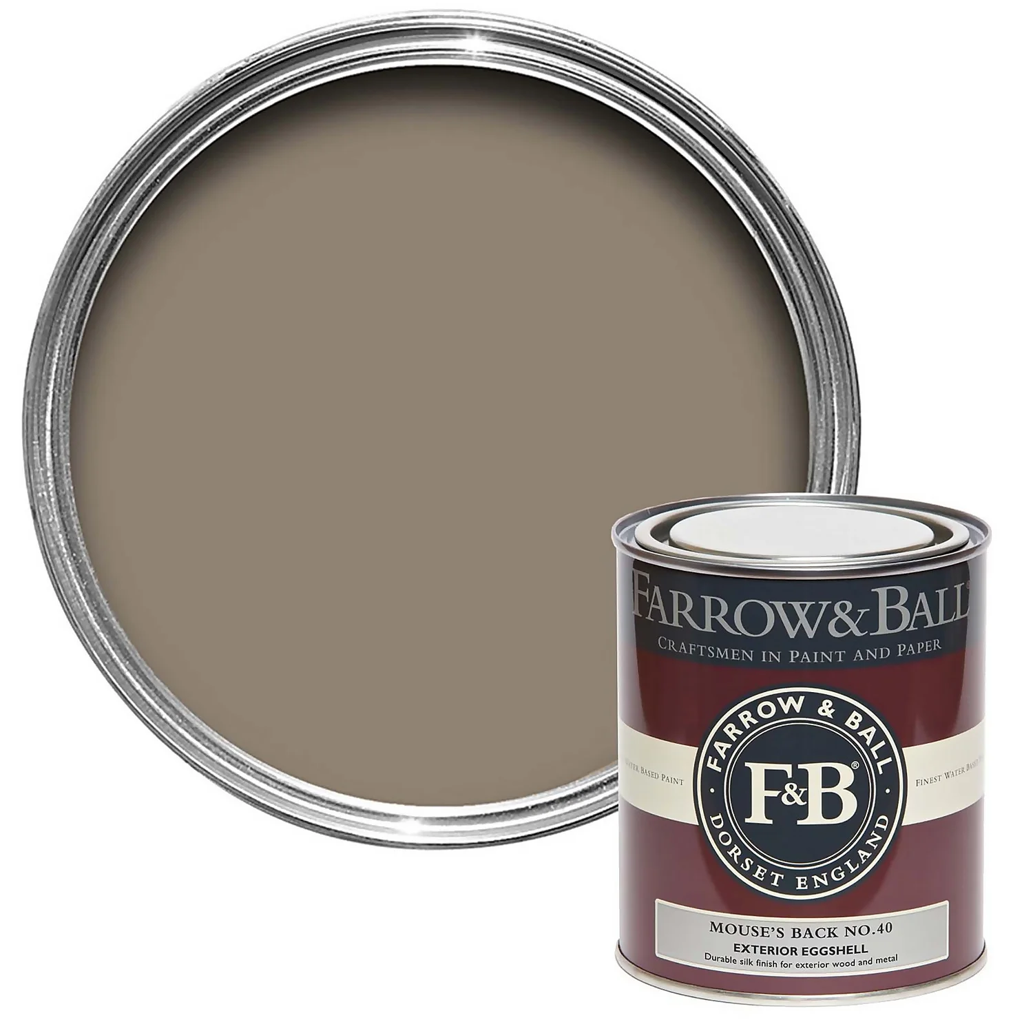 Farrow & Ball Exterior Eggshell Paint Mouse's Back - 750ml 3 Farrow & Ball Exterior Eggshell Paint Mouse's Back - 750ml