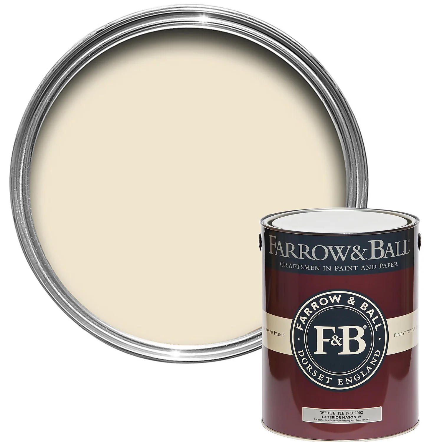 Farrow & Ball Eco Exterior Matt Masonry Paint No.2002 White Tie - 5L 3 Farrow & Ball Eco Exterior Matt Masonry Paint No.2002 White Tie - 5L