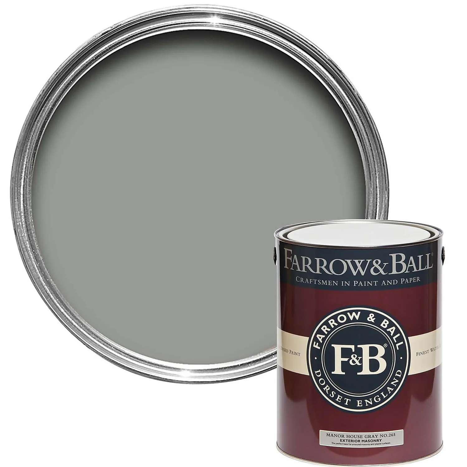 Farrow & Ball Exterior Masonry Paint Manor House Gray - 5L 3 Farrow & Ball Exterior Masonry Paint Manor House Gray - 5L