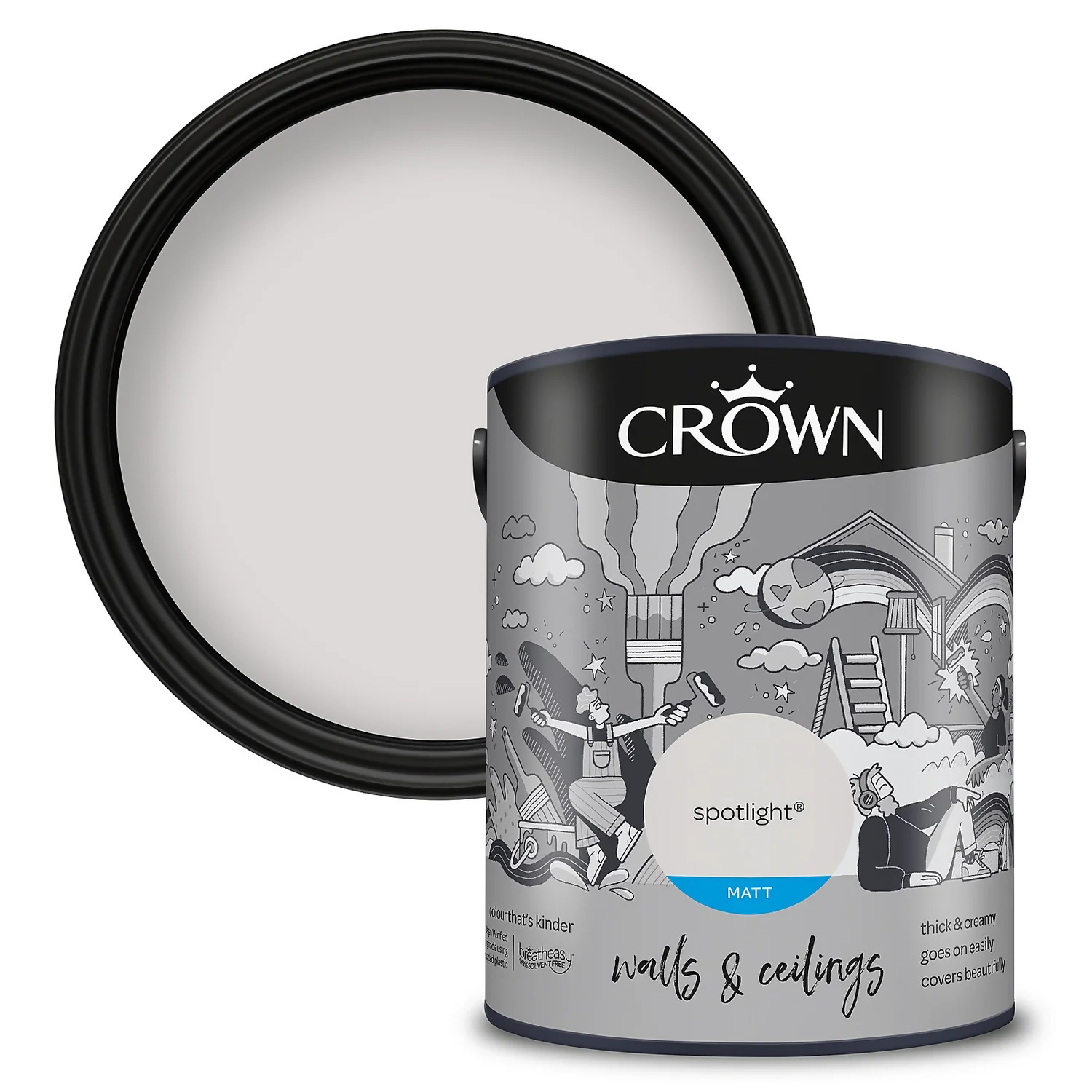 Crown Walls & Ceilings Matt Emulsion Paint Spotlight - 5L 3 Crown Walls & Ceilings Matt Emulsion Paint Spotlight - 5L