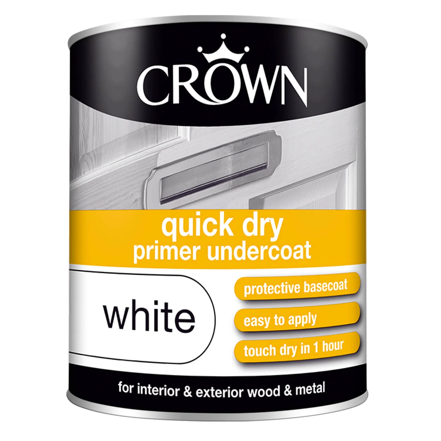 Crown Quick Drying Undercoat Pure Brilliant White Paint - 750ml 3 Crown Quick Drying Undercoat Pure Brilliant White Paint - 750ml