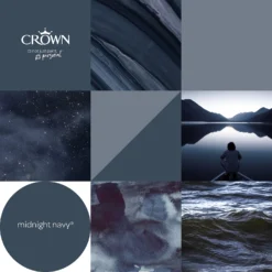 Crown Feature Wall Breatheasy Matt Paint Midnight Navy - Tester 40ml -Laura Paint Shop 12809788 2505022157616898