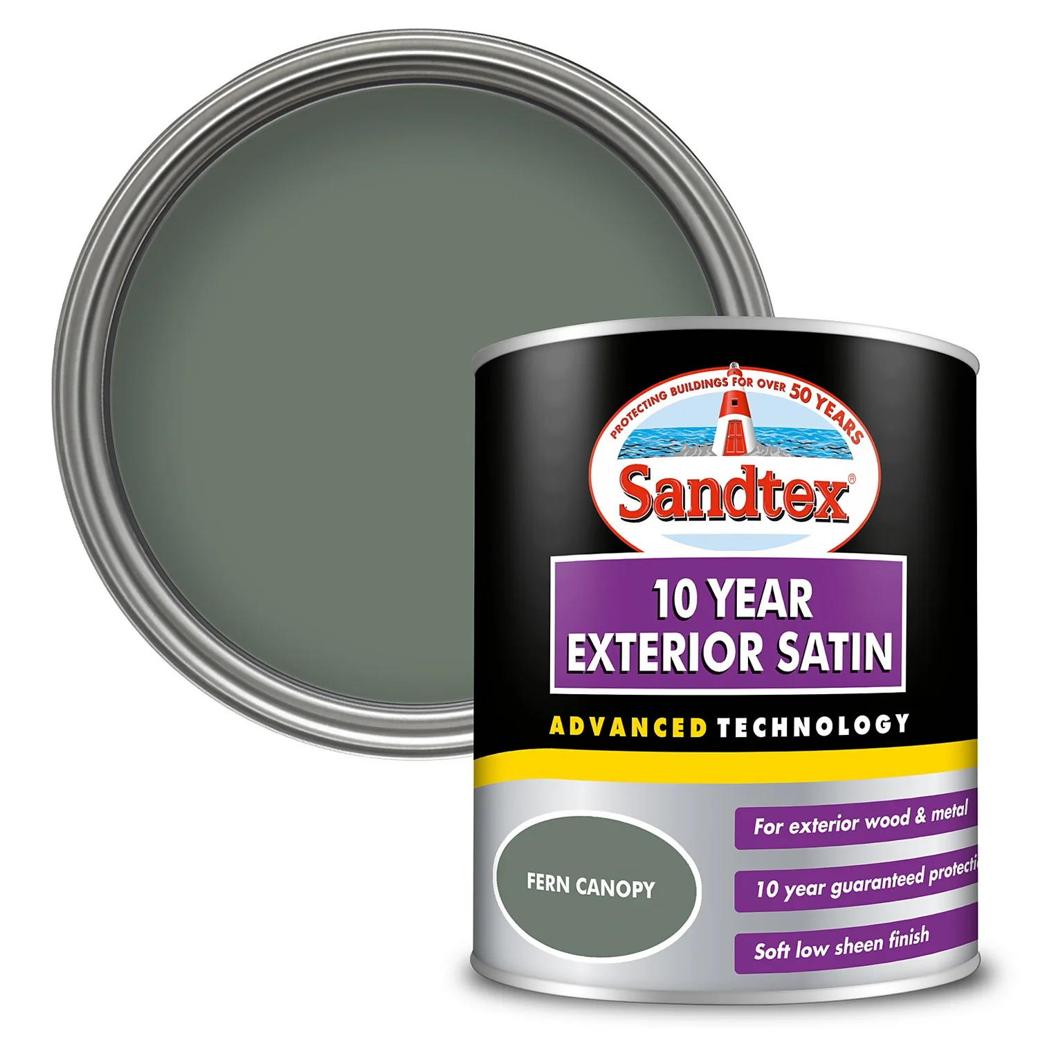 Sandtex® Exterior 10 Year Satin Paint Fern Canopy - 750ml 3 Sandtex® Exterior 10 Year Satin Paint Fern Canopy - 750ml