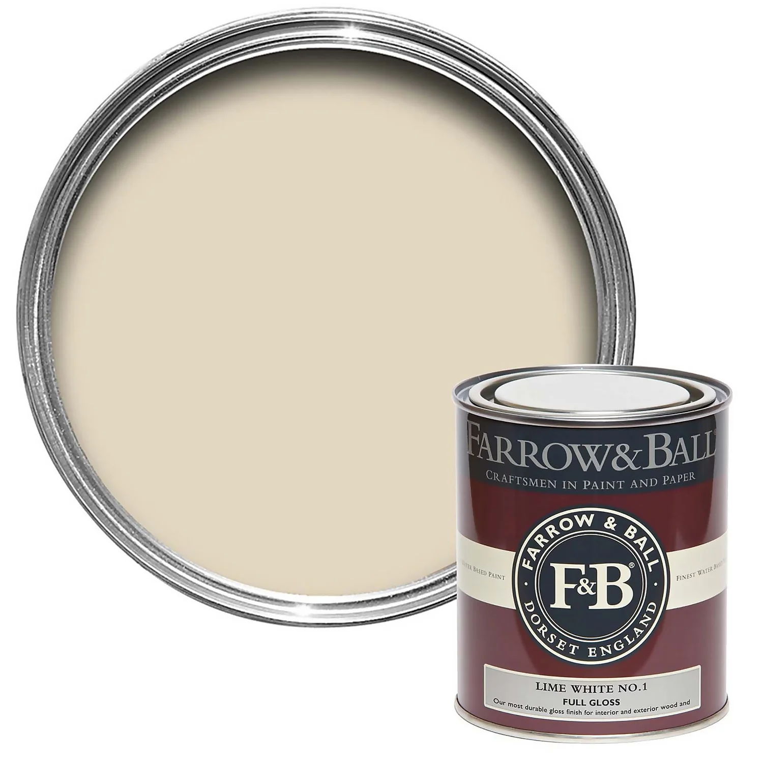 Farrow & Ball Full Gloss Paint Lime White - 750ml 3 Farrow & Ball Full Gloss Paint Lime White - 750ml