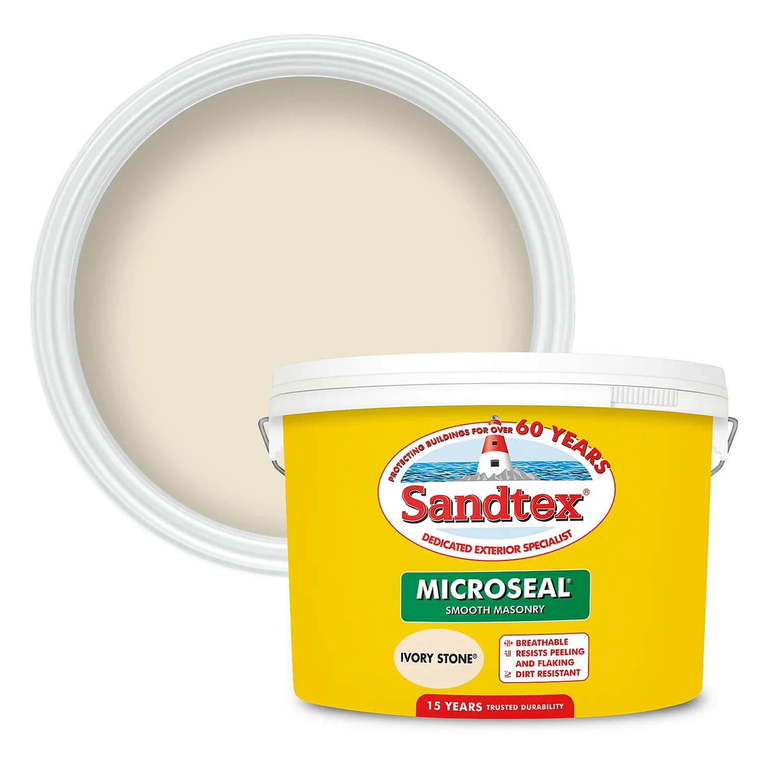 Sandtex® Ultra Smooth Masonry Paint Ivory Stone - 10L 3 Sandtex® Ultra Smooth Masonry Paint Ivory Stone - 10L