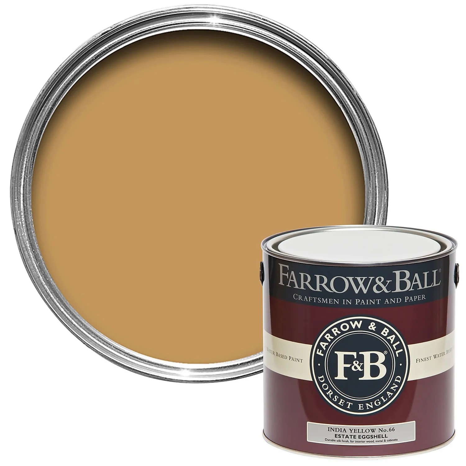 Farrow & Ball Estate Eggshell Paint India Yellow - 2.5L 3 Farrow & Ball Estate Eggshell Paint India Yellow - 2.5L