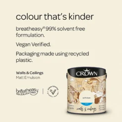 Crown Walls & Ceilings Matt Emulsion Paint Soft Linen - 2.5L 15 Crown Walls & Ceilings Matt Emulsion Paint Soft Linen - 2.5L -Laura Paint Shop 12810444 8494969532311323