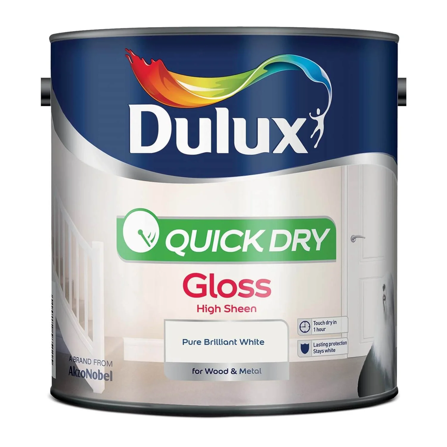 Dulux Pure Brilliant White - Quick Dry Gloss - 2.5L 6 Dulux Pure Brilliant White - Quick Dry Gloss - 2.5L - Image 4